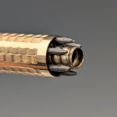 British Vintage Yard O' Red Rolled Gold Propelled Pencil in Case